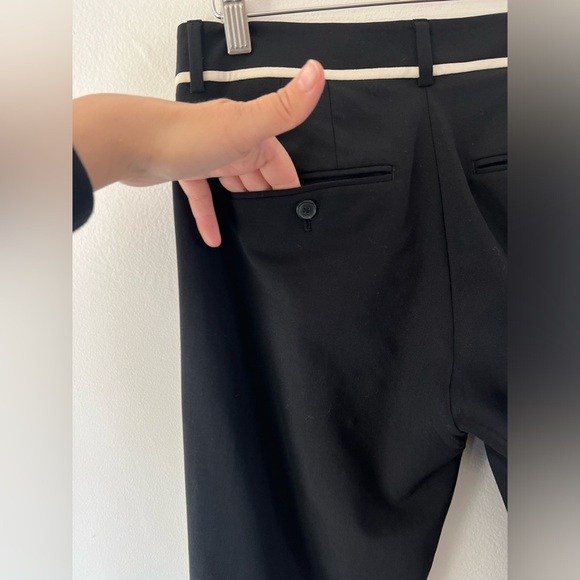 Vince Black with White Stripe Wool Blend Tuxedo Pants Size 2 - Picture 7 of 7